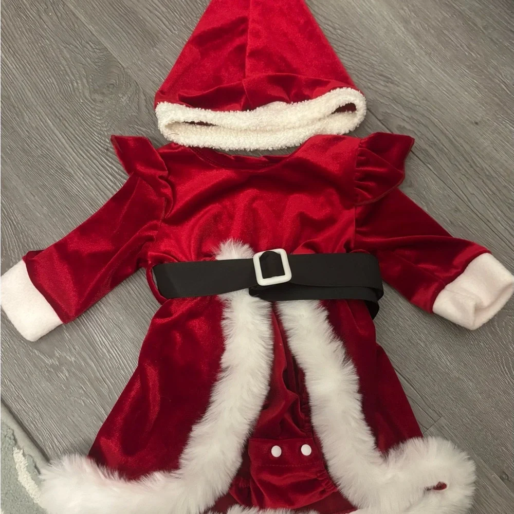 Red Santa Baby Outfit with Hat